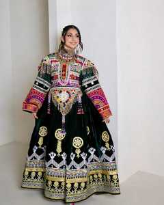 Meilleure vente robes de style afghan pour femmes robe tribale afghane décontractée à la mode avec broderie simple pour femmes dame fille - Product Image 4