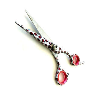 กรรไกรตัดผมสแตนเลสสีกระดาษพร้อมที่วางนิ้วและแหวนยาง - Product Image 2