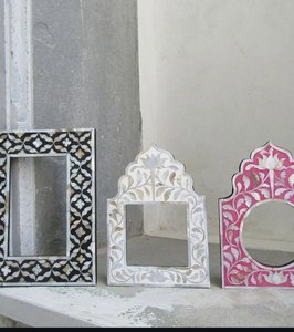 Marco de fotos de tablero MDF ecológico con incrustaciones de hueso y resina nuevo diseño hogar Hotel y oficina marco de fotos de artículos decorativos para el hogar - Product Image 4