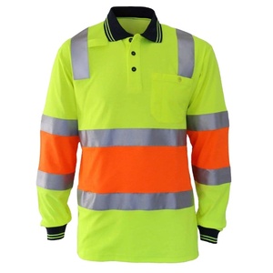 เสื้อโปโลทำงานสองโทนสีสะท้อนแสงมองเห็นได้ชัดเจนมีกระเป๋าแขนยาว - Product Image 1