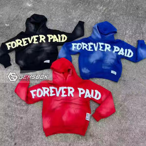 เสื้อฮู้ดผ้าฝ้ายเทอร์รี่ผ้าคอตตอน100% ปักลายตามสั่งเสื้อผ้าแนวสตรีทมีฮู้ดสำหรับฤดูหนาวแบบดิจิตัลหนัก - Product Image 1