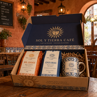 Boîte cadeau personnalisée AT PACK pour café, sachets de café, tasse en céramique, emballage haut de gamme pour torréfacteurs de café de spécialité, branding de café