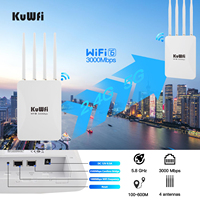 DDP a EE. UU. KuWFi AX3000 2.4G y 5.8G WiFi6 IEEE 802.3af/at 48V PoE Punto de Acceso WiFi Exterior de Largo Alcance para Soluciones de Camping en RV