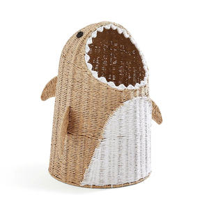 Panier de rangement en herbe de mer fait à la main avec couvercle, panier de nurserie en herbe de mer naturelle, organisateur en osier décoratif pour enfants - Product Image 4