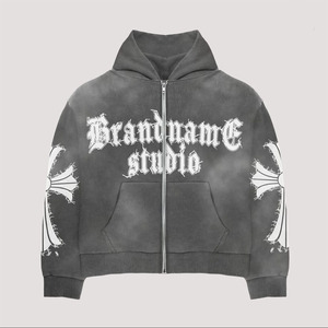 Personnalisé dernière conception de haute qualité 400 Gsm sweat à capuche pour hommes basique coton mélangé solide conception polaire - Product Image 5