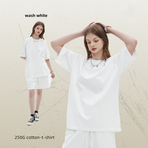 Bulk Unisex Drop Shoulder Streetwear camiseta de gran tamaño Boxy Fit 100% algodón en blanco liso lavado ácido Vintage camiseta para hombres - Product Image 5