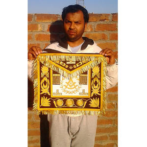 Masonic Regalia Past Master Apron Golden & <b>Silver</b> Bullion Wire Fine Quality ROYAL ARCH PAST HIGH PRIEST APRON High Quality 2026 - Product Image 3