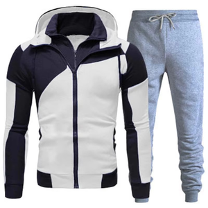 Ensemble de survêtement d'hiver léger doublé polaire à capuche grande taille, tenue de sport décontractée, logo personnalisé disponible, ensemble de jogging chaud uni - Product Image 3