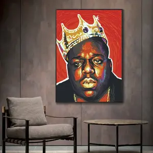 Affiche Art Déco Notorious Big, design moderne, impression décorative sur toile noire pour accrocher - Product Image 4
