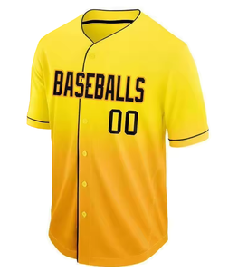 Ventas directas de fábrica Botón transpirable 100% Camisetas de béisbol de poliéster Camisetas de béisbol personalizadas baratas lisas - Product Image 2