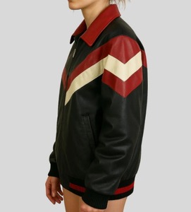 Chaqueta de Lona Cruda y Cuero Genuino de Primera Calidad para Mujer, Transpirable, con Cierre Frontal, para Uso Casual en Invierno - Product Image 5