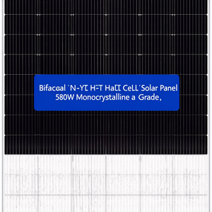 Panel Solar Bifacial Tipo N HJT de Media Celda, 580W, Monocristalino, Grado A - Product Image 2
