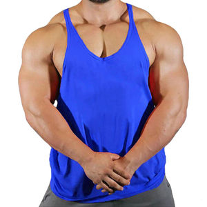 Débardeurs de sport pour hommes, poids lourd 100% coton Jersey Stringers Marque Sérigraphie Lettres Droites Débardeurs Plus Size - Product Image 1