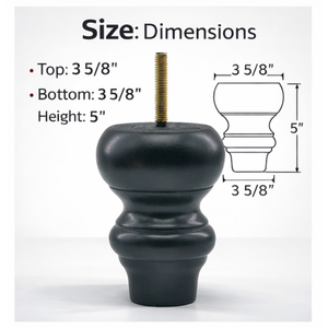 Patas Redondas Tradicionales de Madera Maciza para Sofá, Repuesto para Muebles de Sala de Estar, Silla, Cama, Gabinete, Personalizado OEM - Product Image 4