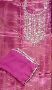 Designer moderne non cousu brodé à la main beau costume en soie pour femmes cher style traditionnel indien à la mode pour - Product Image 2