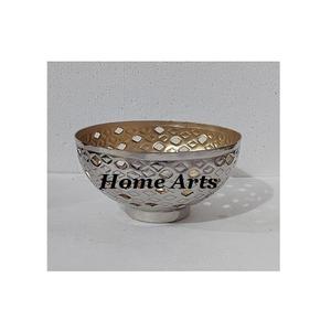 Classic Design Metal <b>Chocolates</b> Bowl Round Shape Silver And Gold Color Dessert Fruits Bowl For <b>Wedding</b> Party Usage - Product Image 1