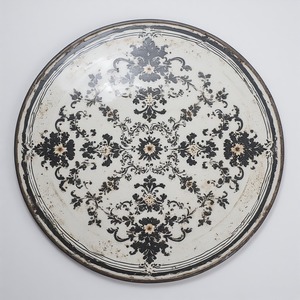 <b>Crystal</b> Frost Metal Iron Charger Plate Blending Transparency Snowy Textures Modern Art Antique Design Perfect for Christmas - Product Image 3