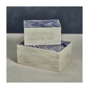 กล่องเครื่องประดับฝังกระดูกควายกล่องเก็บของที่ระลึกพร้อมชุดเฟอร์นิเจอร์ทำมือ - Product Image 1