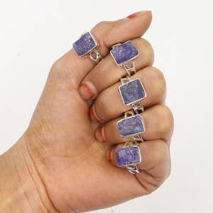 Tanzanite Sterling Silver Ring Genuine Gemstone Birthstone Ring for Her Handmade December Gift Jewelry - Product Image 4