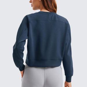 Nouveau design Automne Hiver Sweat-shirts unis pour femme Coupe ample Pull oversize Femme Col rond Sweat-shirt - Product Image 2