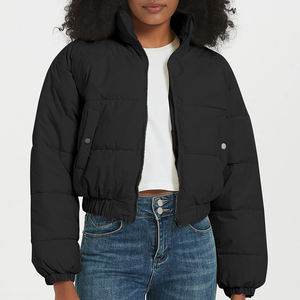 Veste d'hiver en tissu pour femmes, multicolore, courte, recadrée, vestes grande taille, design avec logo personnalisé OEM - Product Image 4