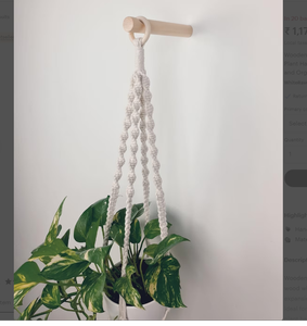 Cintre de plante en macramé de souche en bois, cintre de plante en macramé personnalisé pour la décoration murale et fenêtre - Product Image 1