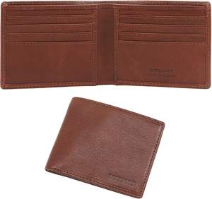 Cartera de cuero genuino RFID elegante para hombre plegable hecha a mano con ventanas, cartera decorativa para hombre con caja de regalo - Product Image 3