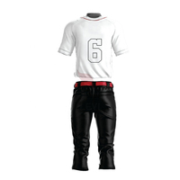 Seragam Baseball Anti-Bakteri Kerah V Nyaman Bahan Stretch Ringan Celana Jersey Kancing Penuh Warna Dapat Disesuaikan