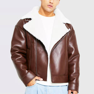 Diseño básico Suministro directo de fábrica Nuevo estilo Bomber Chaqueta de cuero de piel sintética Nueva llegada Chaqueta de cuero de calle - Product Image 3