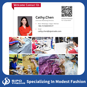 Robe modeste SIPO 2 ensembles Baju Kurung Borong broderie avec dentelle couleur unie coton Vietnam Pahang Polyester Abaya par Sipo - Product Image 6