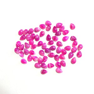 Vivaaz Gems AAA Grado Alto 10x14mm Natural Rosa Ágata Forma de pera Cabujón IGI Calibrado Piedra preciosa suelta semipreciosa - Product Image 2