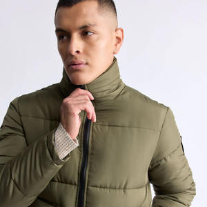 Veste matelassée d'hiver pour homme de qualité supérieure, grande taille, fermeture éclair, col montant, imperméable, avec capuche et poches avant avec logo - Product Image 6