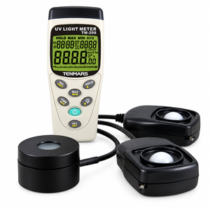 Medidor de Iluminación Solar UV 3 en 1 TM-208 con Registro de Datos USB, 45000 Registros para Pruebas de Curado UV y Energía Solar - Product Image 1