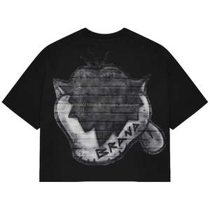 Camiseta de Lona Corta y Cuadrada con Estampado DTG, Fabricantes Personalizados para Tu Propia Marca, Cuello Redondo, Diseño Sólido, Secado Rápido, Estilo Hip Hop para Hombre - Product Image 6