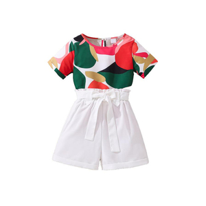 Falda de niña Primavera Verano Vestido de niños Estilo Manga Bloqueo de color Vestido de princesa para niños Vestidos de niña - Product Image 1