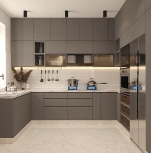 Diseño de Cocina Modular Moderna Tipo C con Acabado Mate, Almacenamiento Inteligente, Gabinetes Elegantes y Estilo Interior Contemporáneo - Product Image 4