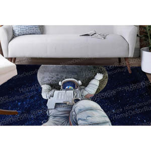 Tapis imprimé Galaxy Print - Tapis moderne pour enfants facile à nettoyer, tapis en chenille - Product Image 1