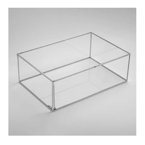 La mejor caja de almacenamiento con marco de latón al por mayor, anillo de joyería de cristal transparente de Color plateado, embalaje cosmético, caja de cristal para decoración del hogar - Product Image 5