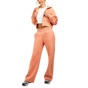 Chándales de mujer Poliéster lavado ácido Sudadera con capucha y pantalones de gran tamaño de alta calidad Fabricante Chándales personalizados para mujer - Product Image 1