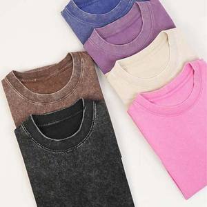 T-shirts pour hommes surdimensionné pierre acide vierge minéral hommes personnalisé imprimé logo lourd Vintage lavage lavé t-shirt - Product Image 3