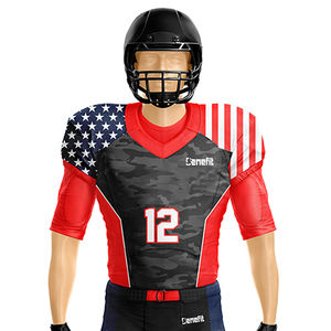 Design unique Vêtements de sport pour jeunes Impression par transfert de chaleur Tops de football américain Maillot de football américain - Product Image 4