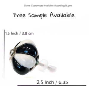 Poignées de poignée d'armoire de tiroir de boutons en céramique de melon noir et blanc - Product Image 3