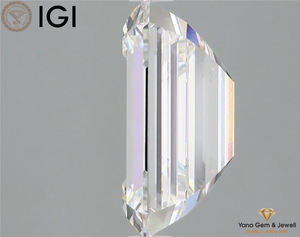IDEAL 4.02 Carat EMERALD Cut E Color VVS2 Clarity Lab Grown Diamond avec certificat IGI 10.68 MM Prêt pour un pendentif personnalisé - Product Image 3