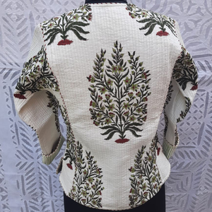 Chaquetas acolchadas de tela estampada a mano de alta calidad con botón de cubierta y abrigos Nehru de manga larga ropa de invierno para mujer - Product Image 3