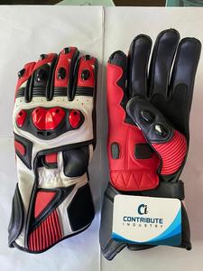 Guantes de motorista de cuero genuino Prefect Road Racer Guantes deportivos de motocicleta para carreras - Product Image 2