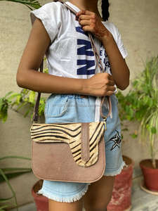 Bolso de mano de cuero con estampado Animal para mujer, bandolera de estilo occidental, de piel - Product Image 4