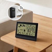 Station météo intelligente avec horloge, signal DCF, thermomètre, hygromètre, alimentée par batterie, détection tactile / montage mural, extérieur, bureau