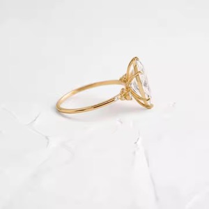 18K or Marquise Lab Grown diamant bague de fiançailles de mariage Style romantique pour les femmes pour la fête ou la Saint-Valentin bijoux pour elle - Product Image 3