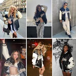 Chaqueta Universitaria Clásica de Cuero de la Más Alta Calidad, Chaqueta Universitaria con Letras y Bolsillos Laterales, Hecha en Pakistán 2024 - Product Image 2