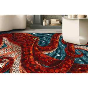 Tapis imprimé : design moderne pieuvre pour la décoration intérieure, avec tapis à poils doux - Product Image 2